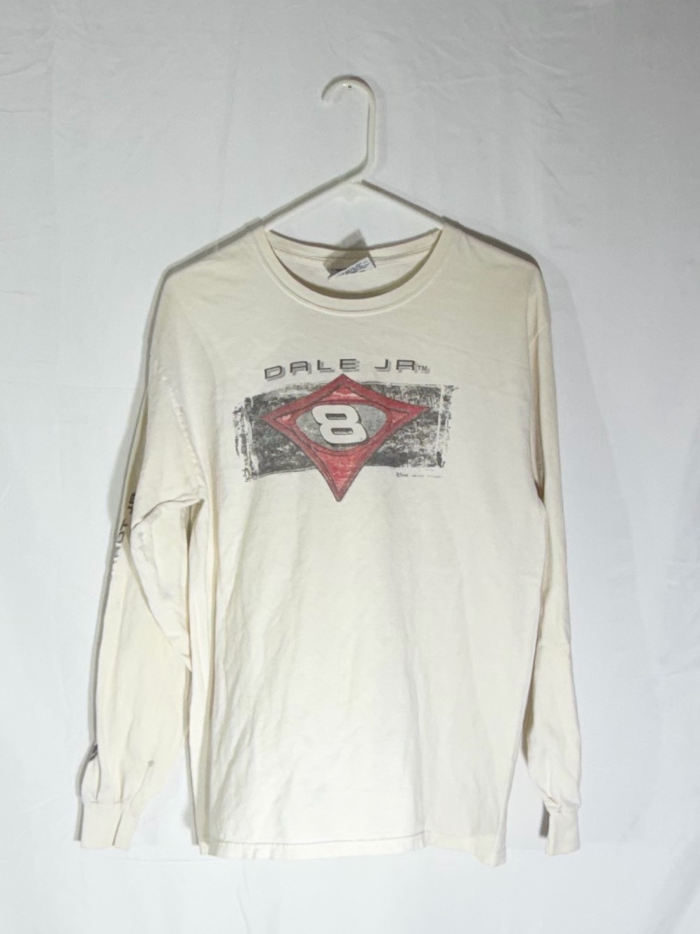 Dale Earnhardt Jr. Chase Authentics Cream Long Sleeve Tee with Red 8 Graphic
